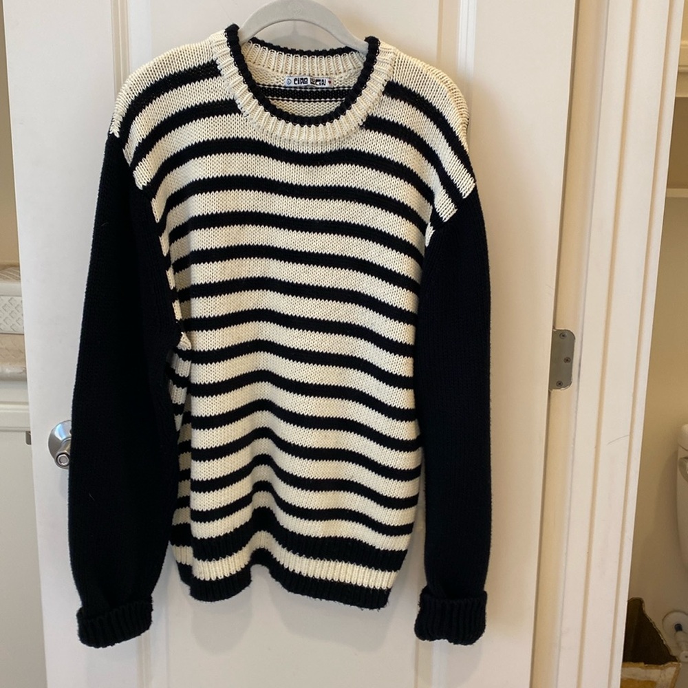 Oversized cotton stripe sweater. Size L